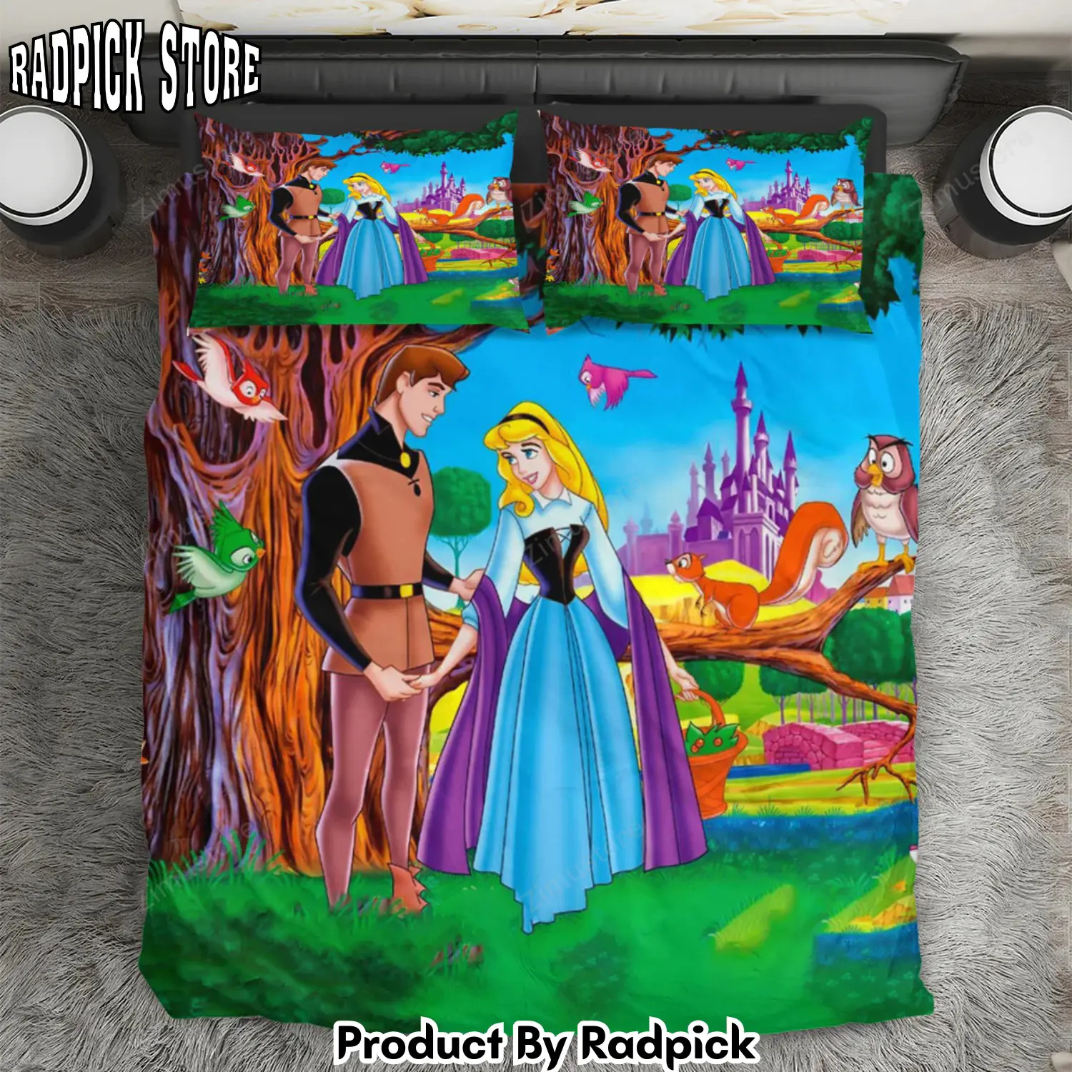 Radpick sleeping beauty disney princess 13 3pcs 3pcs bedding set duvet cover and pillow cases gift for fan rp3272247